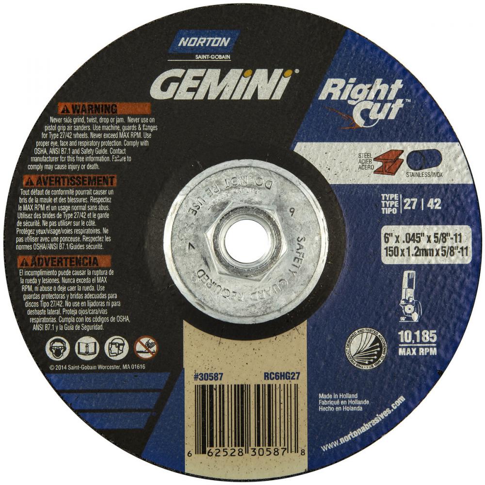 6in.X.045in.X5/8in.-11 Gemini Cut Wheel (10/CA)