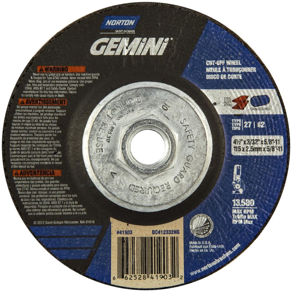 4in.X3/32in.X5/8in.-11 Gemini Wheel (10/CA)