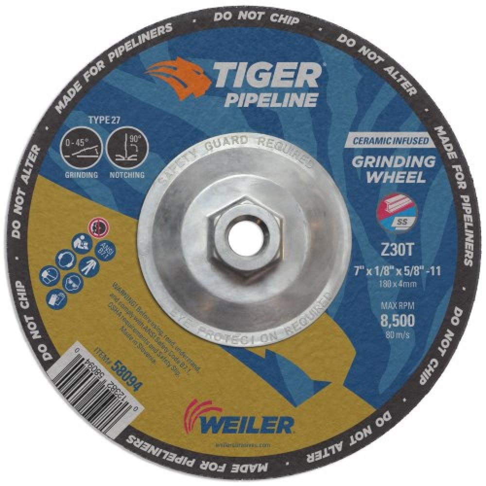 7in.X1/8in.X5/8in.-11 Type 27 Grinding Wheel (10/BX)