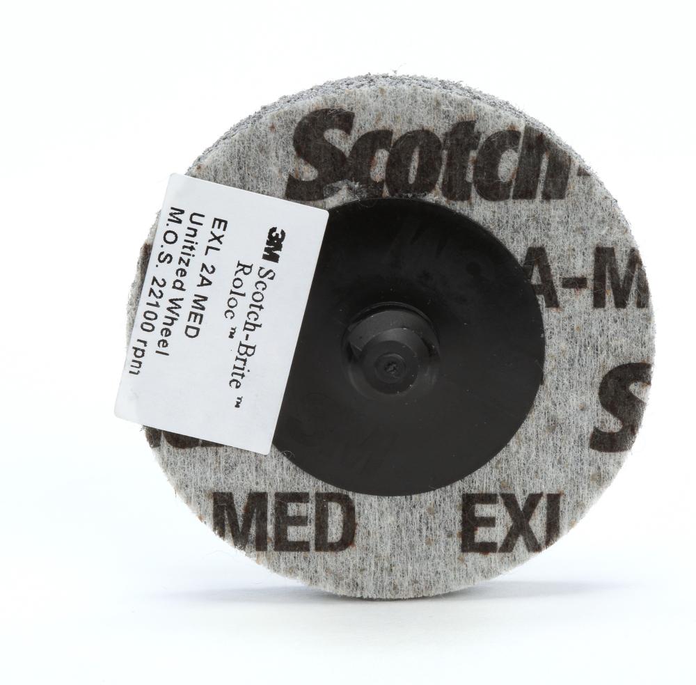 Scotch-Brite™ Roloc™ EXL Unitized Wheel, XL-UR, 2A MED, 2 in x NH (5.08 cm x NH)