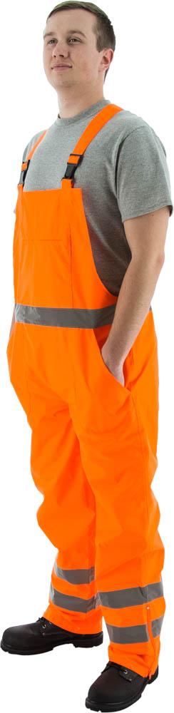 Hi-Viz Waterproof Bib Overall, ANSI E