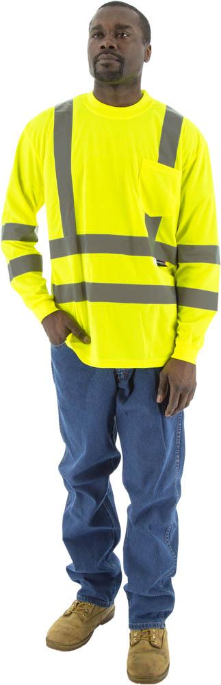 Hi-Viz Long Sleeve Shirt, ANSI 3