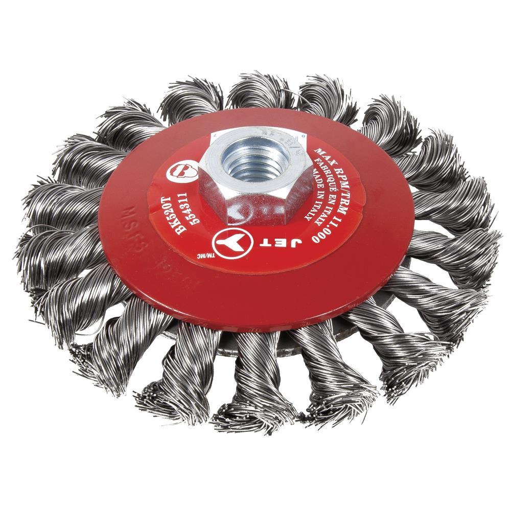 Knot Twisted Conical Brushes for Angle Grinders