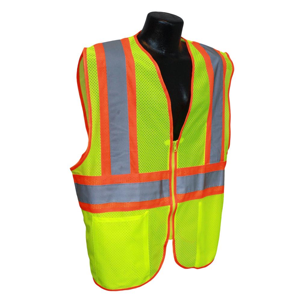 LHV-5ANSI-CT Type R Class 2 3.5oz Poly Mesh Safety Vest - Green - Size XL