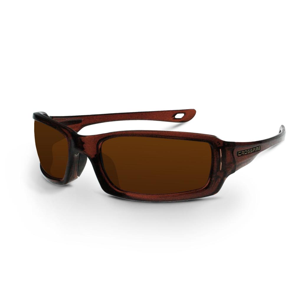 M6A Premium Safety Eyewear - Crystal Brown Frame - Silver Mirror Lens