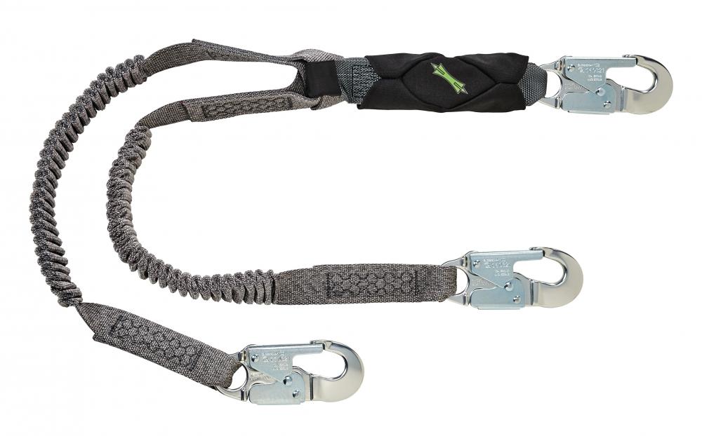 V-Series Stretch twin-leg energy absorbing lanyard, 6&#39;,36C small snaphooks