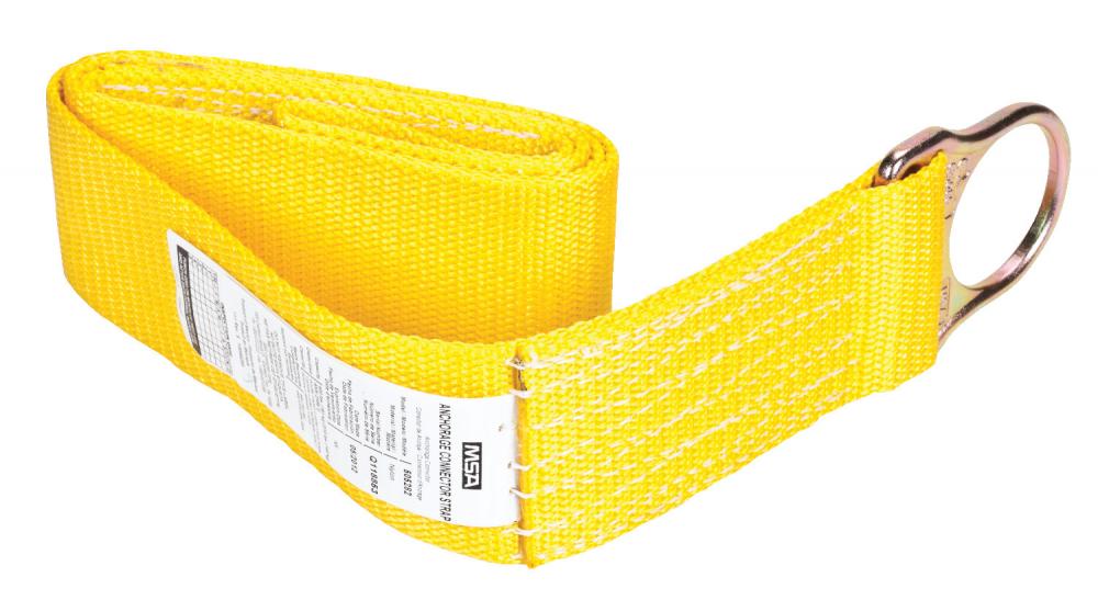 Anchorage Connector Strap, Yellow Nylon, Single D-ring,  5&#39;