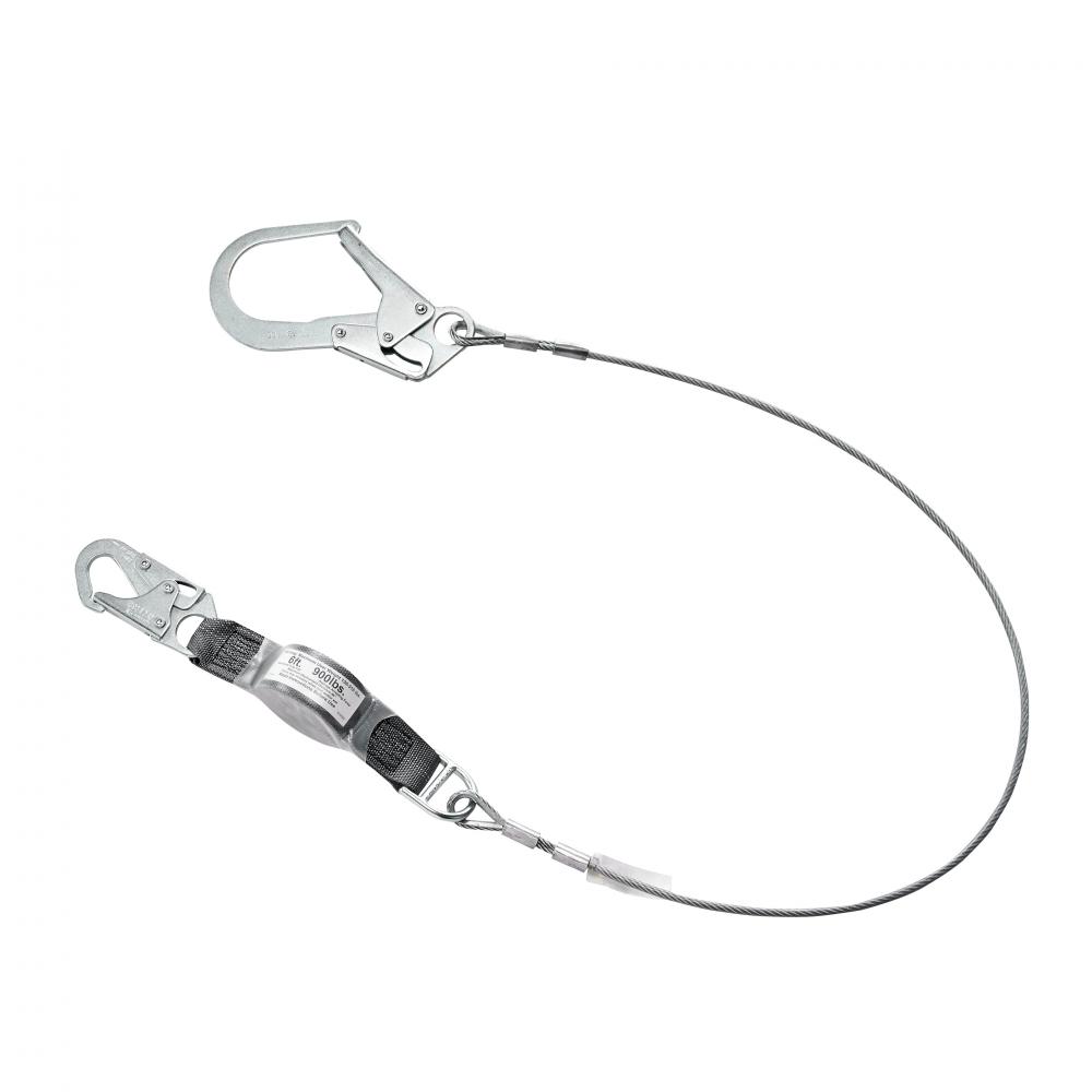 V-Series standard cable single-leg fixed energy absorbing lanyard, 6&#39;,36CL large