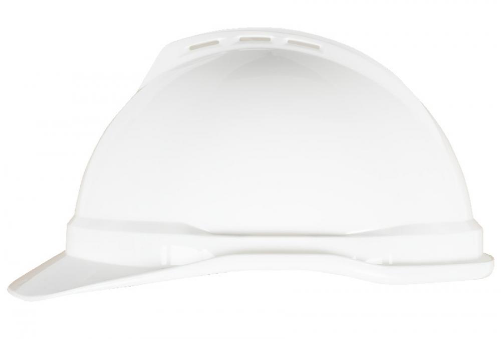 V-Gard 500 Cap, White Vented, 4-Point Fas-Trac III