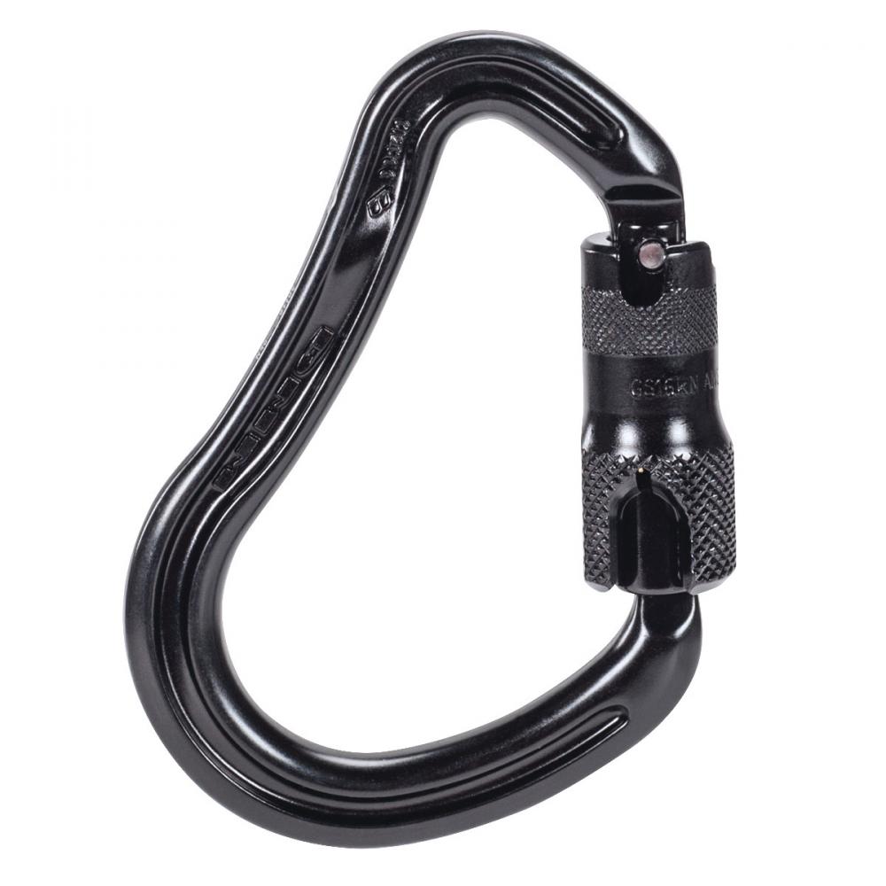 Aluminum Carabiner, 1&#34; gate opening, Auto-Locking, Black