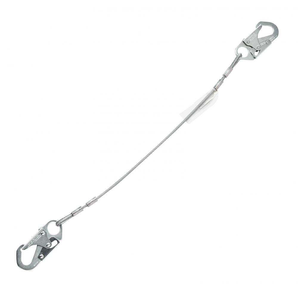 V-Series cable single-leg fixed restraint lanyard, 3&#39;,36C small snaphooks, ANSI