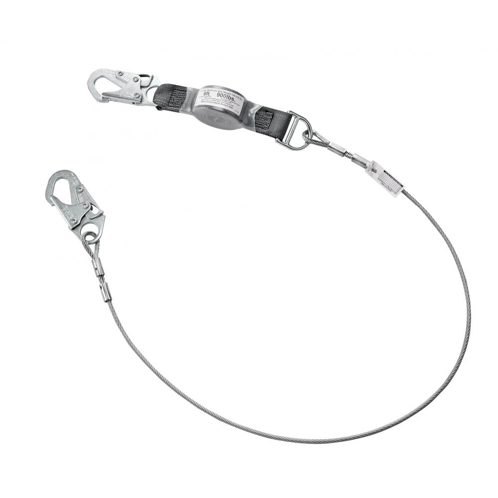 V-Series standard cable single-leg fixed energy absorbing lanyard, 6&#39;,36C small