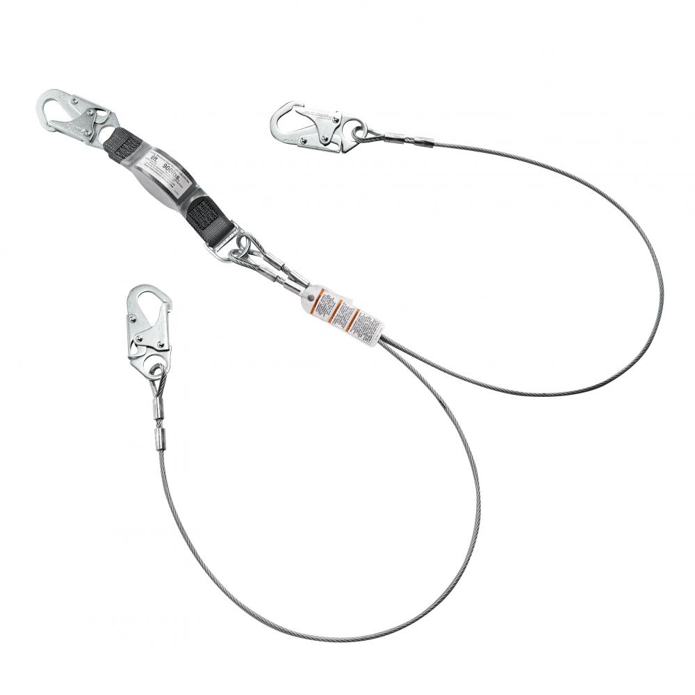 V-Series standard cable twin-leg fixed energy absorbing lanyard, 6&#39;,36C small sn