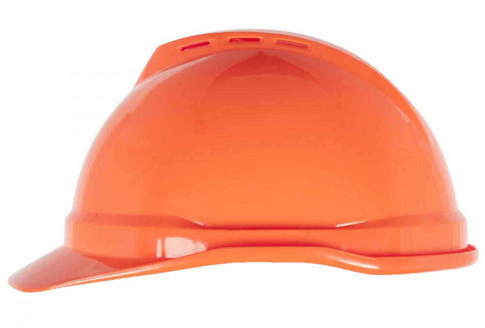 V-Gard 500 Cap, Hi-Viz Orange Vented, 6-Point Fas-Trac III