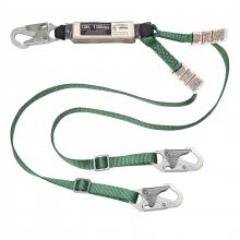 MSA Safety 10211487 - V-SERIES 12FT Free Fall/Heavy Worker twin leg energy absorbing lanyard, 6' small