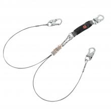 MSA Safety 10199013 - V-Series, High Heat, cable, twin-leg fixed energy absorbing lanyard, 6', 36C sma