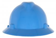 MSA Safety 10160925 - V-Gard GREEN Slotted Full Brim Helmet, Blue, 4-Point Fas-Trac III